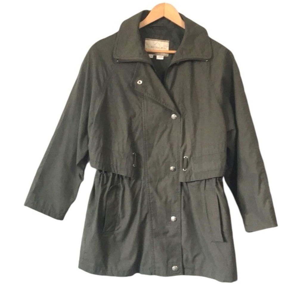 Nuage green adjustable waist long oversized lightweight jacket size Small